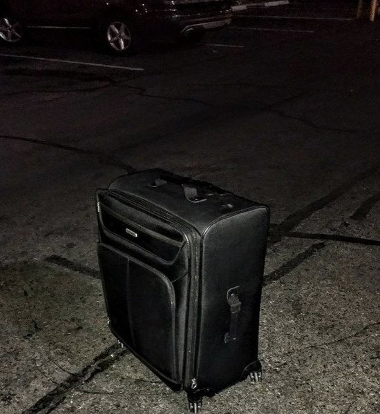 Black suitcase found at a restaurant in Las Vegas in late Oct. 2023